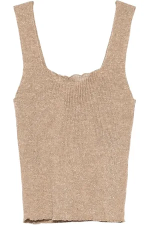 Twin-Set Dames, Tops, Bruin, Maat: S Linnen