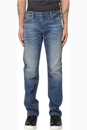 Emporio Armani Heren, Jeans, Blauw, Maat: W42 Katoen