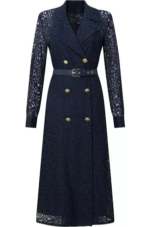 Max Mara Dames, Jurken, Blauw, Maat: XS Katoen