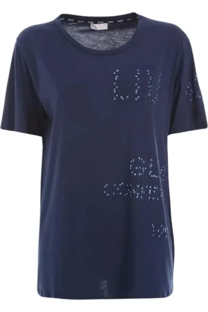 Liu Jo Dames, Tops, Blauw, Maat: M Katoen