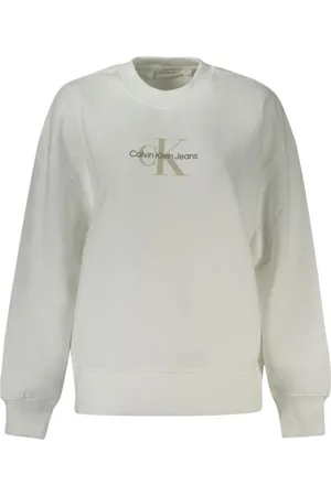 Calvin Klein Dames, Sweatshirts & Hoodies, Wit, Maat: XL Katoen