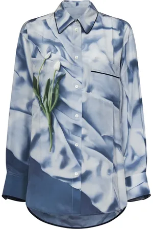 Victoria Beckham Dames, Blouses & Shirts, Blauw, Maat: XS Zijde