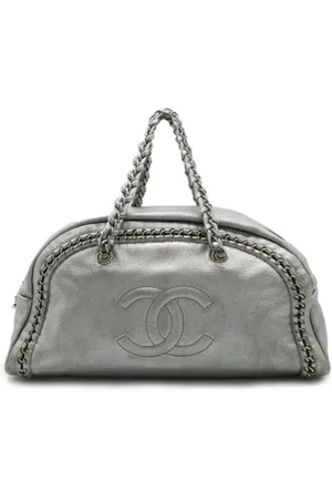 CHANEL Dames, Pre-owned, Grijs, Maat: ONE Size Leer