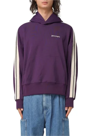 Palm Angels Heren, Sweatshirts & Hoodies, Paars, Maat: XL Katoen