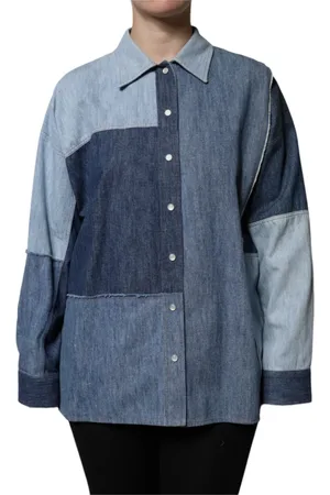 Dolce & Gabbana Dames, Blouses & Shirts, Blauw, Maat: 2XS Katoen