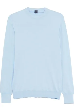 FEDELI Heren, Truien, Blauw, Maat: 2XL Katoen