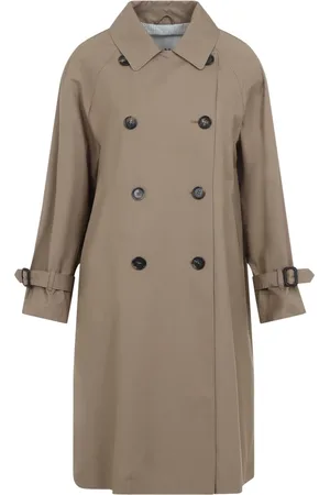 Max Mara Dames, Mantels, Bruin, Maat: S Katoen