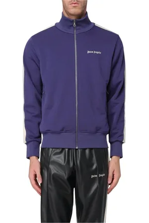 Palm Angels Heren, Sweatshirts & Hoodies, Blauw, Maat: M Katoen