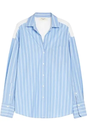 Max Mara Dames, Blouses & Shirts, Blauw, Maat: S Katoen