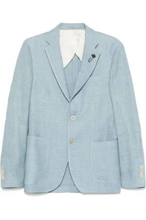 LARDINI Heren, Jassen, Blauw, Maat: L Linnen