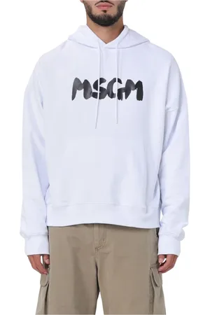 Msgm Heren, Sweatshirts & Hoodies, Wit, Maat: XL Katoen