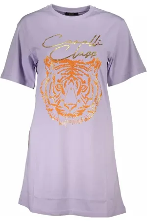 Roberto Cavalli Dames, Tops, Paars, Maat: L Katoen