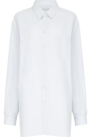 Maison Margiela Dames, Blouses & Shirts, Blauw, Maat: XS Katoen