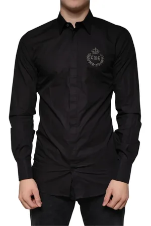 Dolce & Gabbana Heren, Overhemden, Zwart, Maat: M Katoen