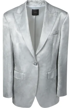 Pinko Dames, Jassen, Grijs, Maat: XS Satijn