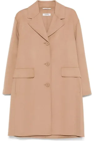 Max Mara Dames, Mantels, Bruin, Maat: L Wol