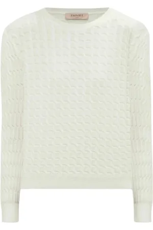 Twin-Set Dames, Truien, Wit, Maat: L Viscose