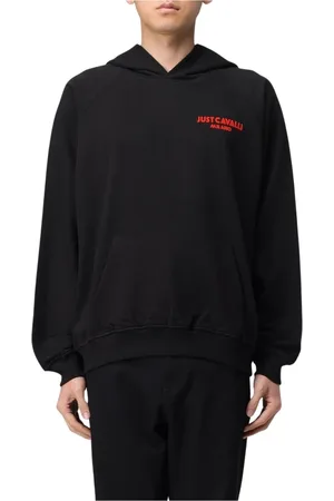 Roberto Cavalli Heren, Sweatshirts & Hoodies, Zwart, Maat: L Katoen
