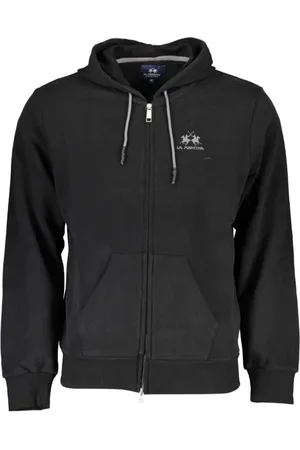 La Martina Heren, Sweatshirts & Hoodies, Zwart, Maat: M Katoen