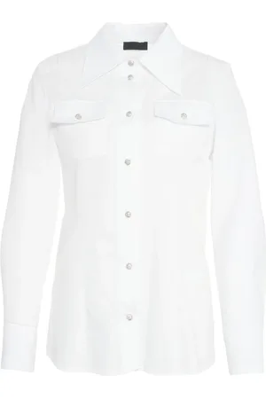 Liu Jo Dames, Blouses & Shirts, Wit, Maat: M Katoen