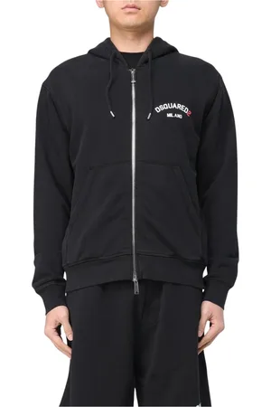 Dsquared2 Heren, Sweatshirts & Hoodies, Zwart, Maat: XL Katoen