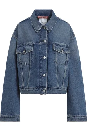 Acne Studios Dames, Jassen, Blauw, Maat: S Katoen