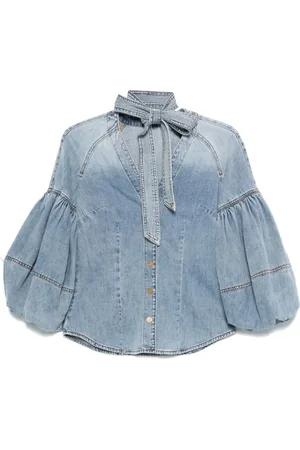 ZIMMERMANN Dames, Blouses & Shirts, Blauw, Maat: XS Katoen