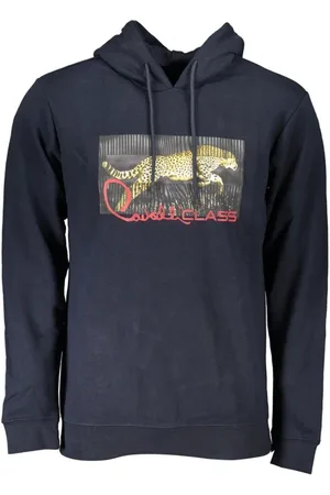 Roberto Cavalli Heren, Sweatshirts & Hoodies, Blauw, Maat: L Katoen