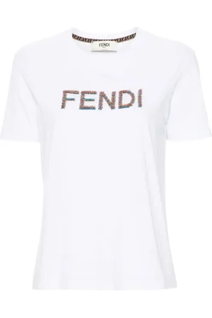Fendi Dames, Tops, Wit, Maat: XS Katoen