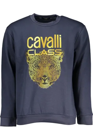 Roberto Cavalli Heren, Sweatshirts & Hoodies, Blauw, Maat: M Fleece