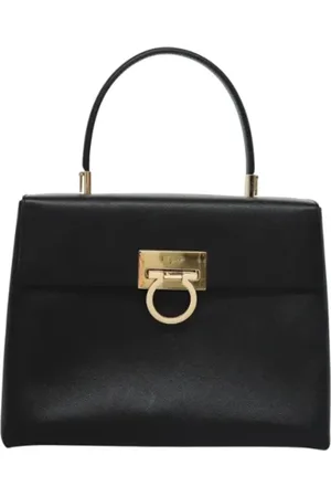 Salvatore Ferragamo Dames, Pre-owned, Zwart, Maat: ONE Size Leer