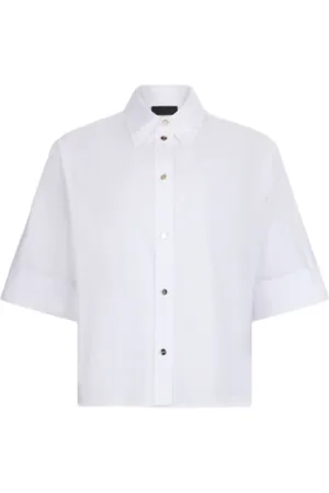 Liu Jo Dames, Blouses & Shirts, Wit, Maat: M Katoen