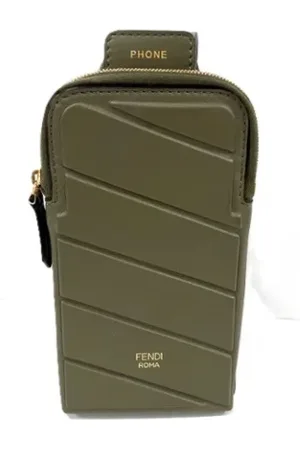 Fendi Dames, Pre-owned, Groen, Maat: ONE Size Leer