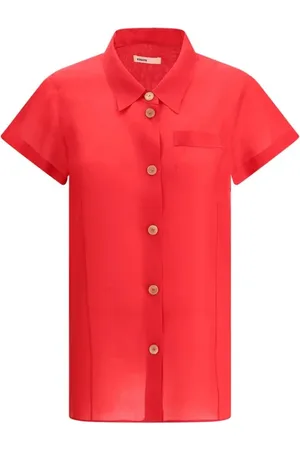 Khaite Dames, Blouses & Shirts, Rood, Maat: L Zijde