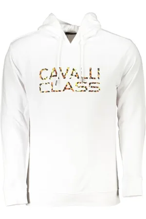 Roberto Cavalli Heren, Sweatshirts & Hoodies, Wit, Maat: 3XL Katoen
