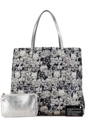 CHANEL Dames, Pre-owned, Grijs, Maat: ONE Size Leer