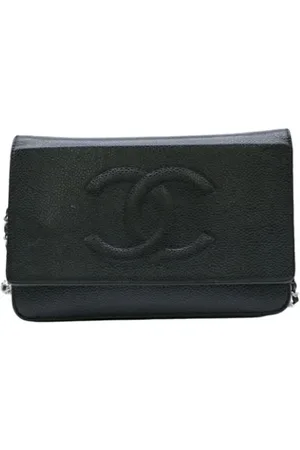 CHANEL Dames, Pre-owned, Zwart, Maat: ONE Size Leer
