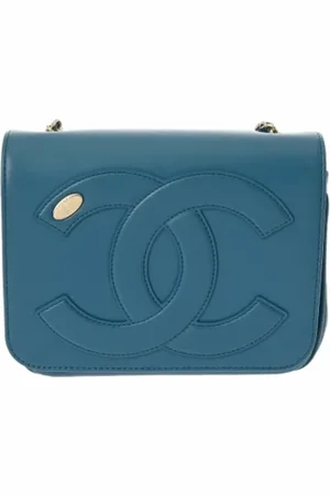 CHANEL Dames, Pre-owned, Blauw, Maat: ONE Size Leer