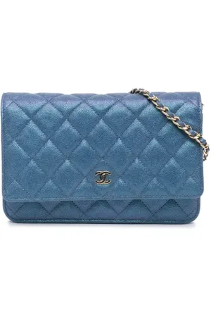 CHANEL Dames, Pre-owned, Blauw, Maat: ONE Size Leer