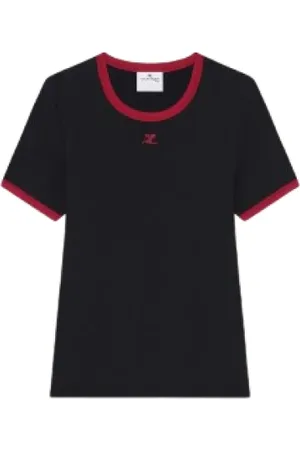 Courrèges Dames, Tops, Zwart, Maat: S Katoen