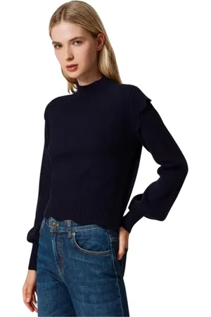 Twin-Set Dames, Truien, Blauw, Maat: L Wol