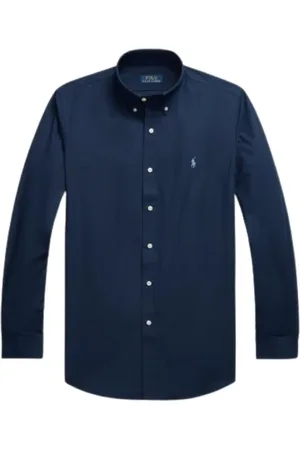 Ralph Lauren Heren, Overhemden, Blauw, Maat: M Katoen