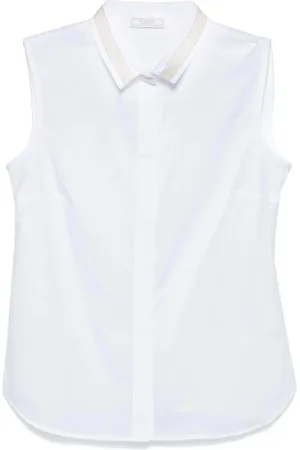 PESERICO SIGN Dames, Blouses & Shirts, Wit, Maat: M Katoen