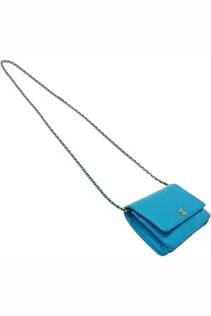 CHANEL Dames, Pre-owned, Blauw, Maat: ONE Size Leer