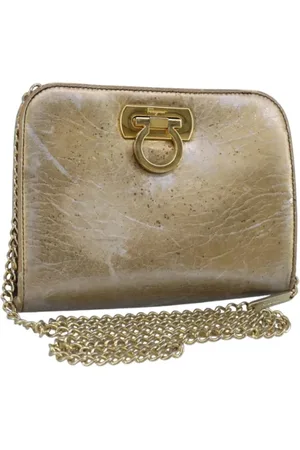 Salvatore Ferragamo Dames, Pre-owned, Geel, Maat: ONE Size Leer