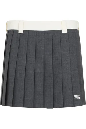 Miu Miu Dames, Rokken, Grijs, Maat: XS Wol
