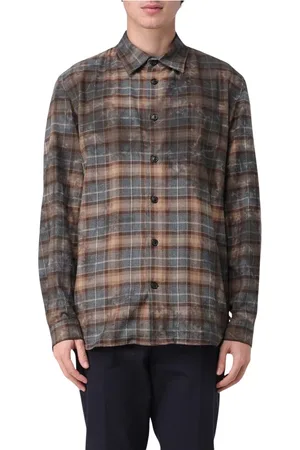 Mauro Grifoni Heren, Overhemden, Bruin, Maat: XL Flanel