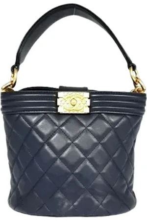 CHANEL Dames, Pre-owned, Blauw, Maat: ONE Size Leer