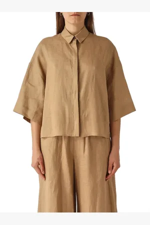 Max Mara Dames, Blouses & Shirts, Bruin, Maat: S Linnen