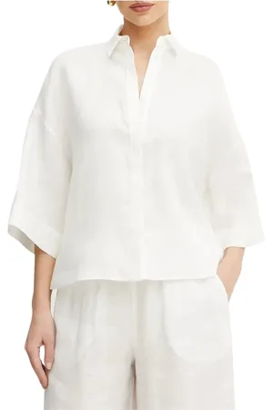 Max Mara Dames, Blouses & Shirts, Wit, Maat: XS Linnen